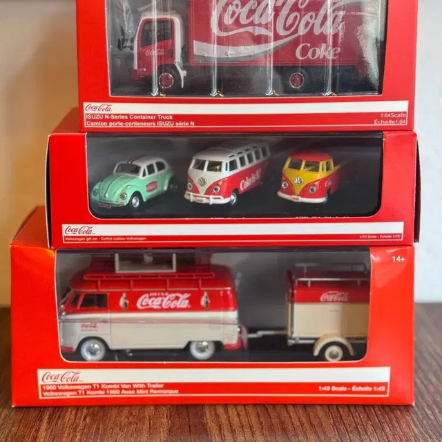 Coca-Cola Diecast Collectible Set - 3 Pieces, 1:43-1:72 Scale