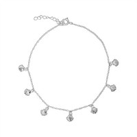 FußKettchen Muschel-Charm 925 Sterling Silber Boho Strand - Silverly