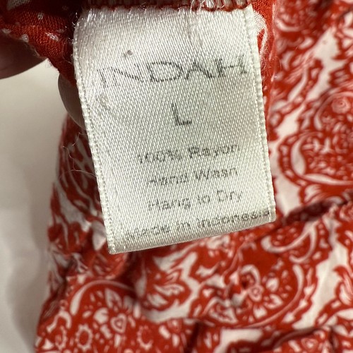 Indah Kleid Größe Large Mini Coverup Paisley gedeckt rot/weiß Boho Print V-Ausschnitt - Bild 7 von 10