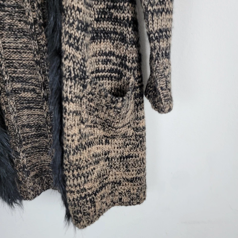 Cárdigan Bcbgmaxazria Mujer S Frente Abierto Longline Imitación Piel Cuello Informal Bolsillos Foto 3 de 4