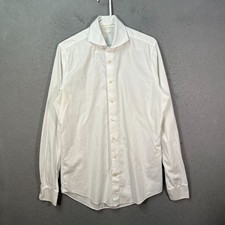 SuitSupply White Egyptian Cotton Dress Shirt Mens 39L / 15 1/2L Extra Slim Fit