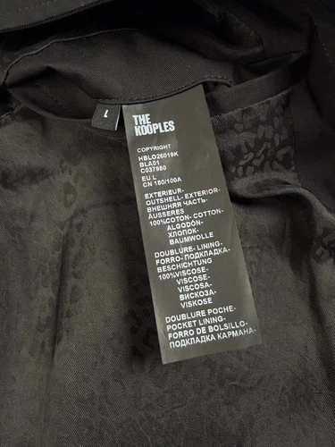 The Kooples Black Military Jacket Zip/Button Front Lined Pockets Men’s L image 14