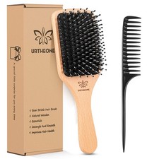Hair Brush Boar Bristle Hairbrush for Thick Curly Thin Long Natural Wood