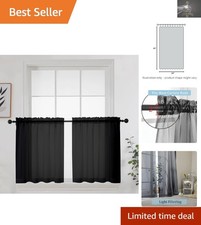 Stylish 24-Inch Short Sheer Tier Curtains, Set of 2 Panels, Easy Care Design