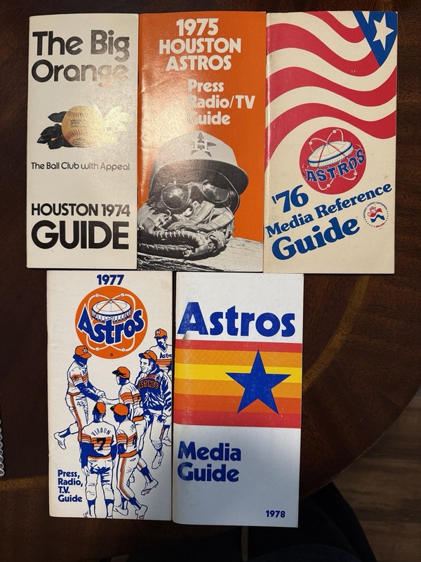 Houston Astros Media Guide Lot Of Five (5) 1974-78