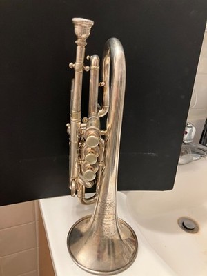 ANTOINE COURTOIS Cornet Silver Plate 19 century Paris
