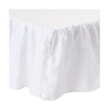 BabyDoll Standard Crib Eyelet Dust Ruffles, White