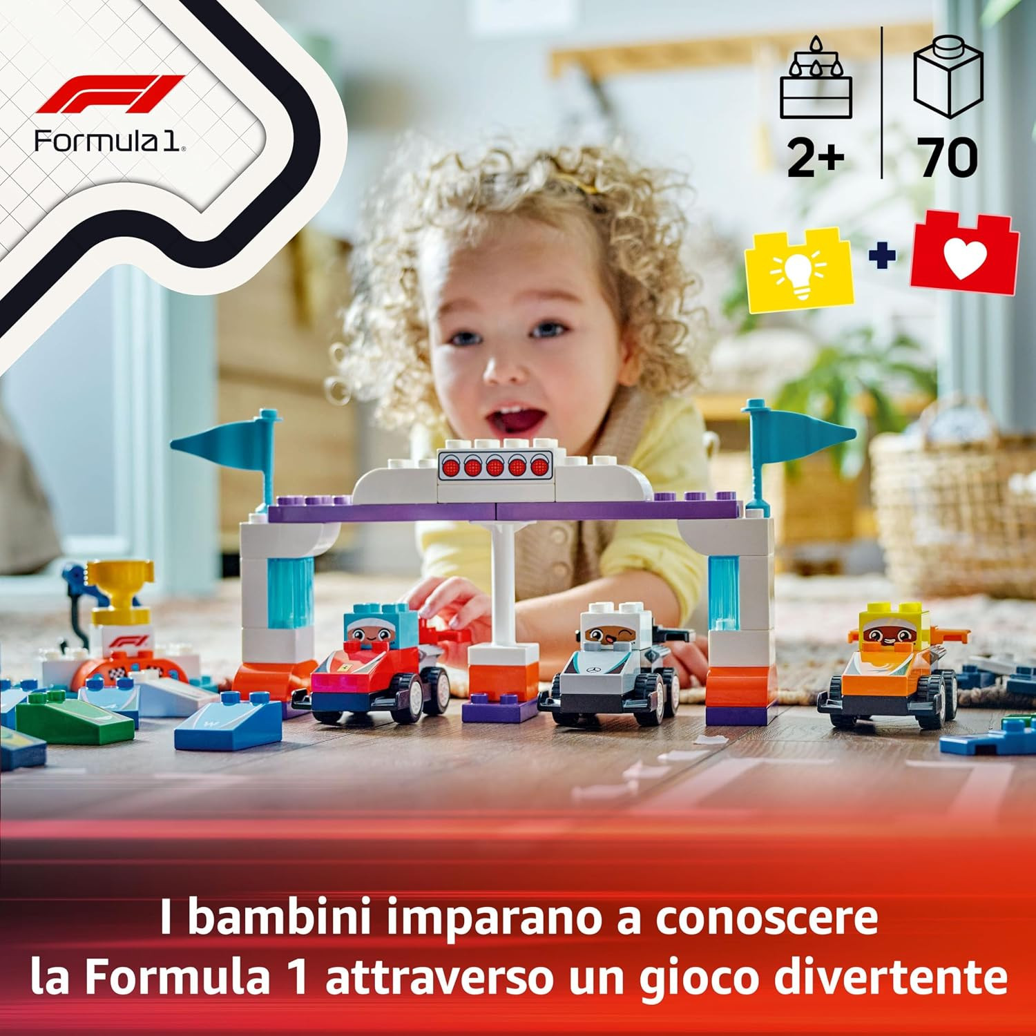 LEGO DUPLO Town Auto da Corsa e Piloti Team F1 foto 2