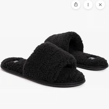 NWT Muk Luks Ebony Franki Slide Slippers open toe Women large 9-10