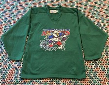 Vintage 90’s Alpha Tri-Cities Americans Jr Hockey Jersey Size S Oversized Green