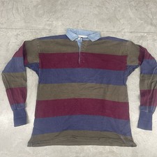Vintage Mackinaw Hudson Long Sleeve Color Block Rugby Shirt 90s Large