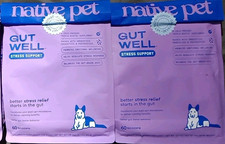 2 NATIVE PET GUT WELL STRESS SUPPORT TRIPLE BIO SUPPLEMENT DOGS 60 X2 120 SCOOPS