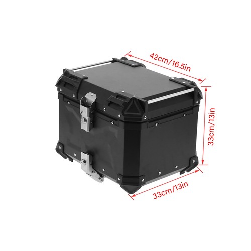 45L Motorcycle Rear Top Box Aluminium Alloy Tail Carrier Luggage Tool Case Black - Picture 11 of 11