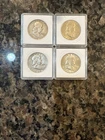 Lot of 4 circulated Franklin Half Dollars-1953, 1954, 1963, 1963