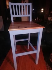 Barhocker /Küchenhocker hoch Holz  shabbychic hellblau