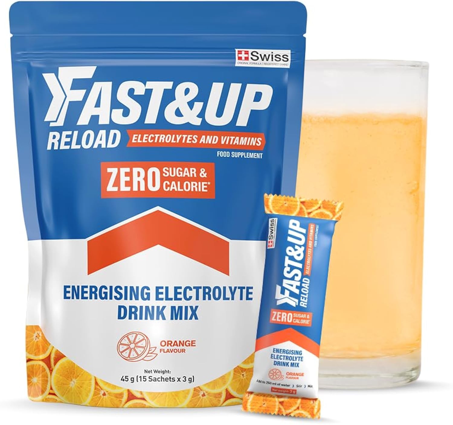 Fast&Up Reload Electrolyte Powder 5 Minerals + Vit C & B12, Zero Sugar, 15pk - Image 4