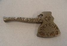 Antique 1900's Prohibition Era The ART STOVE Mini Axe Hatchet Ax Advertising USA
