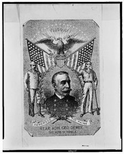 Rear Admiral George Dewey,Hero of Manila,Spanish American War,c1898,Flags