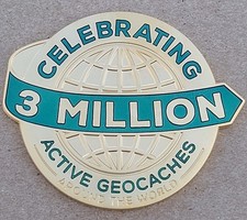 3 Million Geocaches Geocoin - LE Satin Gold - Activated  Adoptable - TB8BDVG