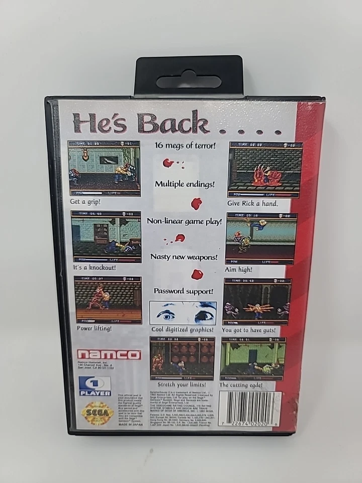 Splatterhouse 3 Sega Genesis 1993 Authentic W/Manual Foto 3 de 4