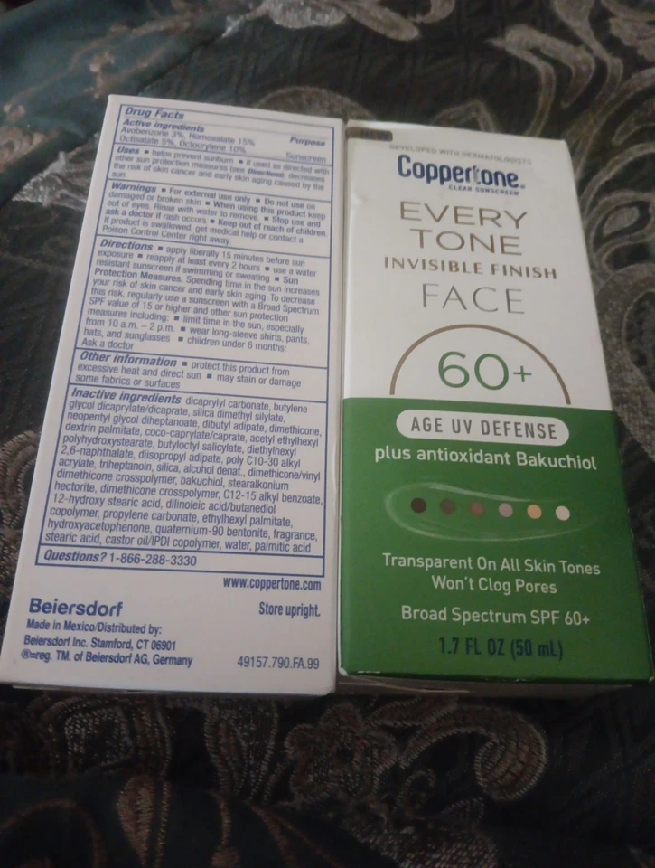 NEW*Coppertone Every Tone Invisible Finish Face Sunscreen SPF 60+ UV defense (2) - Image 2 of 4