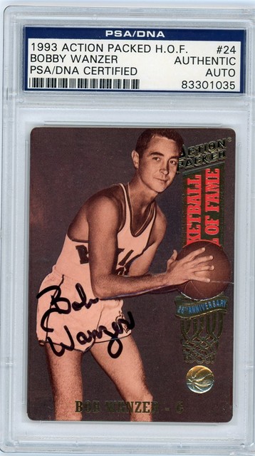 Bobby Wanzer Signed 1993 Action Packed HOF - PSA DNA
