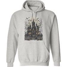 Haunted House Halloween Animated Style Design Unisex Hooded Sweatshirt