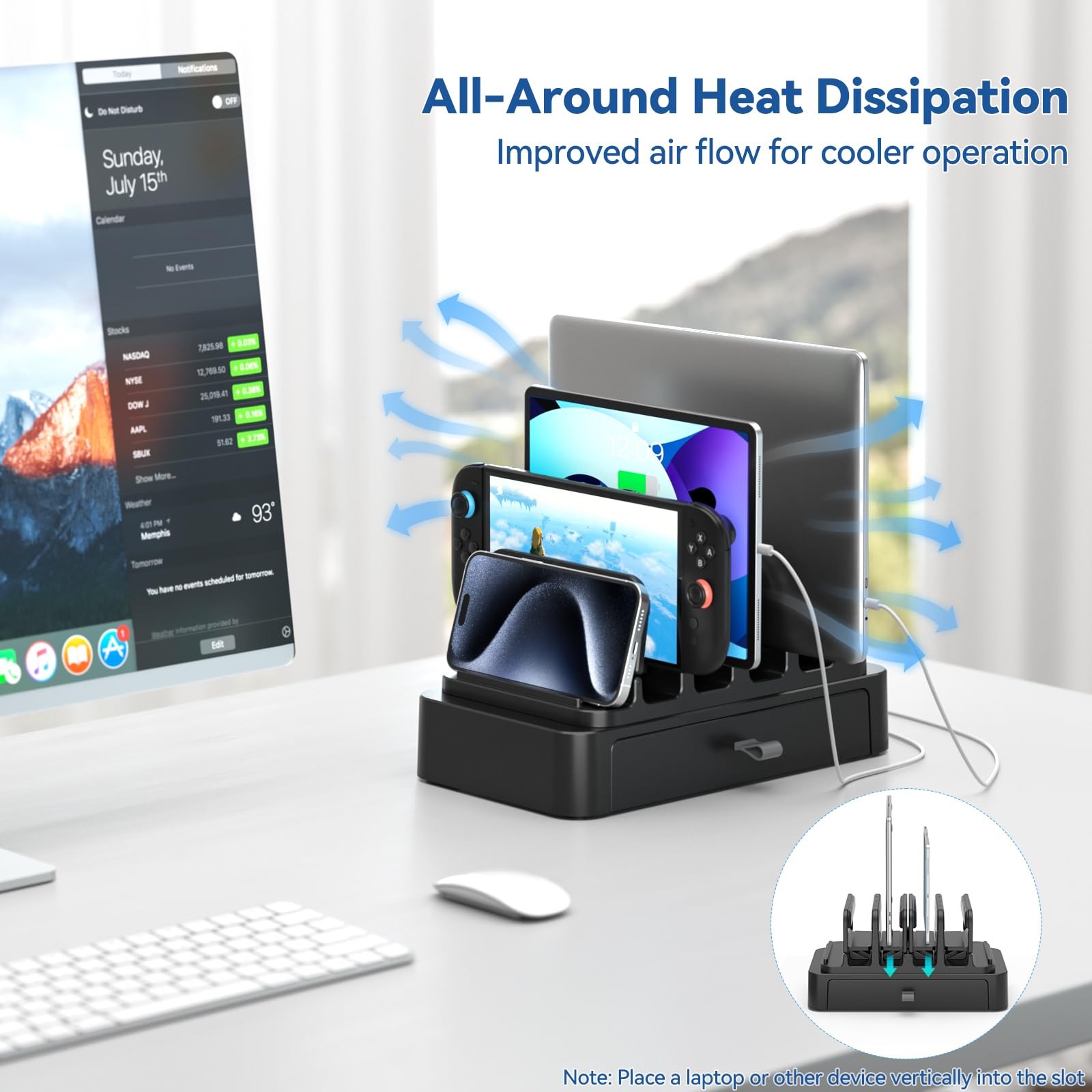 Support Vertical pour MacBook et PC Portable Idéal pour le Télétravail - 3
