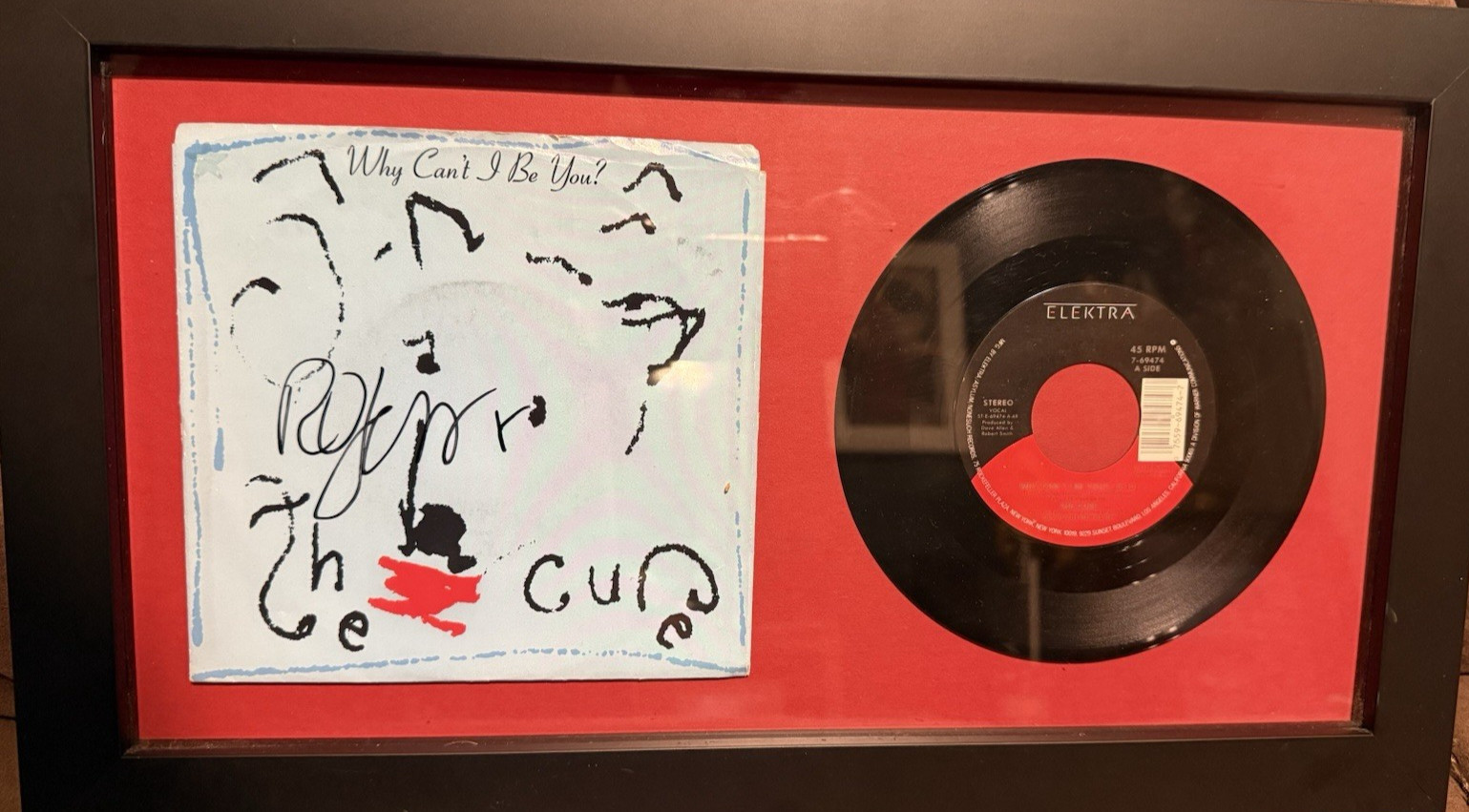 The Cure "Why Can't I Be You?" Framed 7" 45 RPM Vinyl signed by Robert Smith
