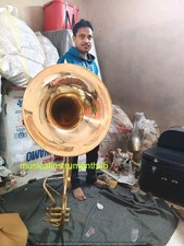 SOUSAPHONE 22"BELL PURE BRASS METAL IN GOLD POLISH MOUTHPC CASE  FREE SHIPPING