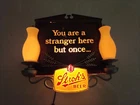 Vintage Embosograph Display Mfg. Company Stroh's Beer Lighted Sign