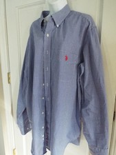 Polo Ralph Lauren Button Up Shirt Blue Gingham Check Red Pony Logo XLT Tall