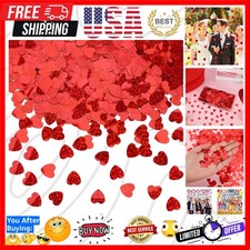 Elegant Red Glitter Heart Confetti - Perfect for Baby Showers and Anniversaries