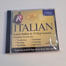 Transparent Language Italian Learn Italian 15 Lessons CD-ROM Software