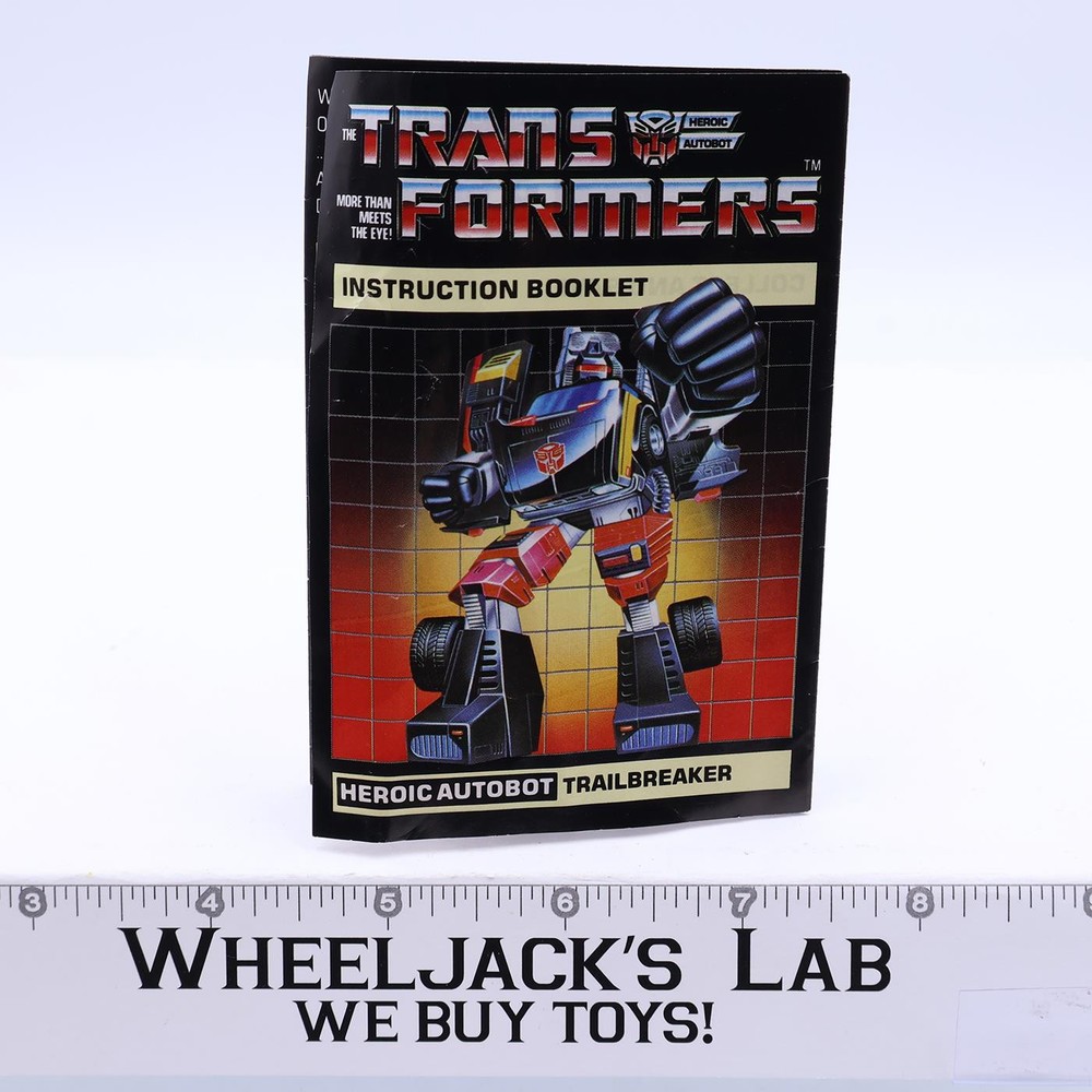 Trailbreaker Instructions Manual Booklet 1984 Hasbro G1 Transformers Vintage