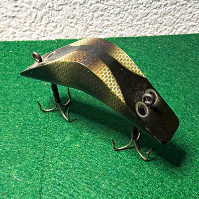 Vintage Millsite Daily Double Deluxe 2-Way Fishing Lure Black Scale