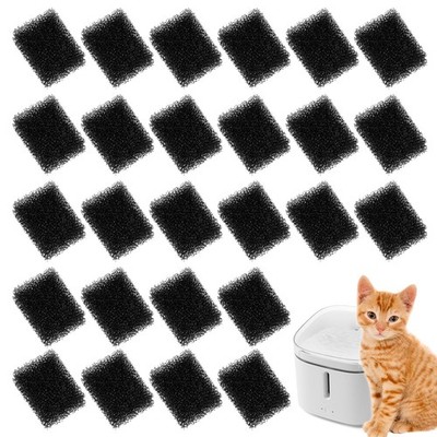 30 Pcs Black Pet Fountain Replacement Foam Filters Cat Water Filter Sponges