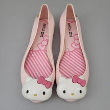 Melissa Hello Kitty Pink Limited Edition Rare Slip on Shoes Women's Size 8 US