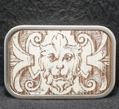 XD19138 COOL VINTAGE 1970s **LION HEAD** BIG CAT ANIMAL ARTWORK MENS BELT BUCKLE