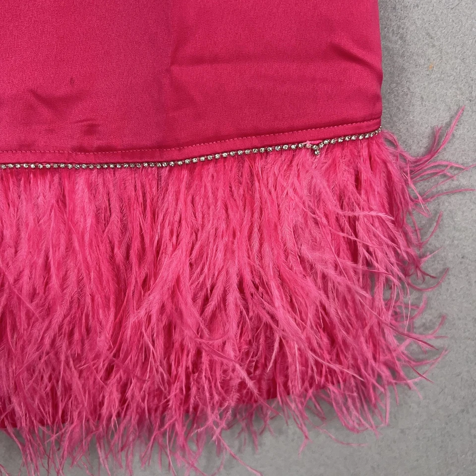 Vestido Shop The Mint para mujer pequeño todo el drama que necesito rosa fucsia pluma cambio Foto 4 de 4