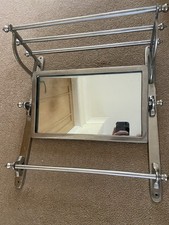 Wall Mounted Bathroom Mirror & Shelf.-designed With An industrial Art Deco Theme