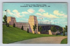 Northampton MA-Massachusetts, Calvin Coolidge Memorial Bridge, Vintage Postcard