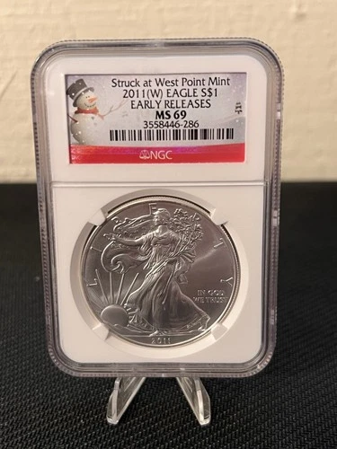 2011 Struck At West Point Eagle $1 Silver Coin Early Releases MS 69 Rare snowman