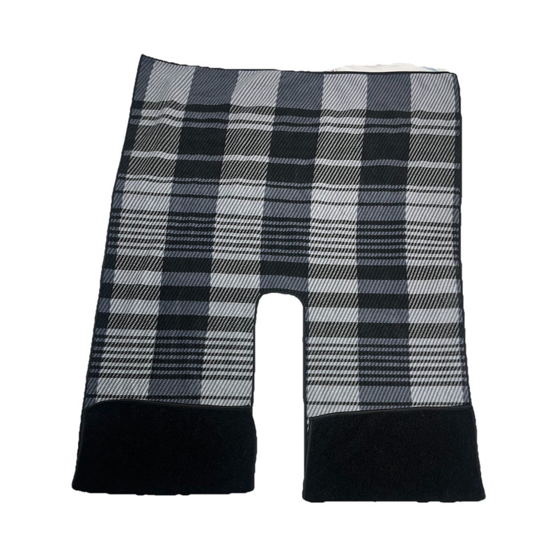 Men's Plaid Rectangle Scarf - Black Gray White Classic Check Pattern
