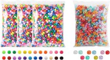 Glitter and Standard Pony Beads Set, 4800 Pieces for Crafts