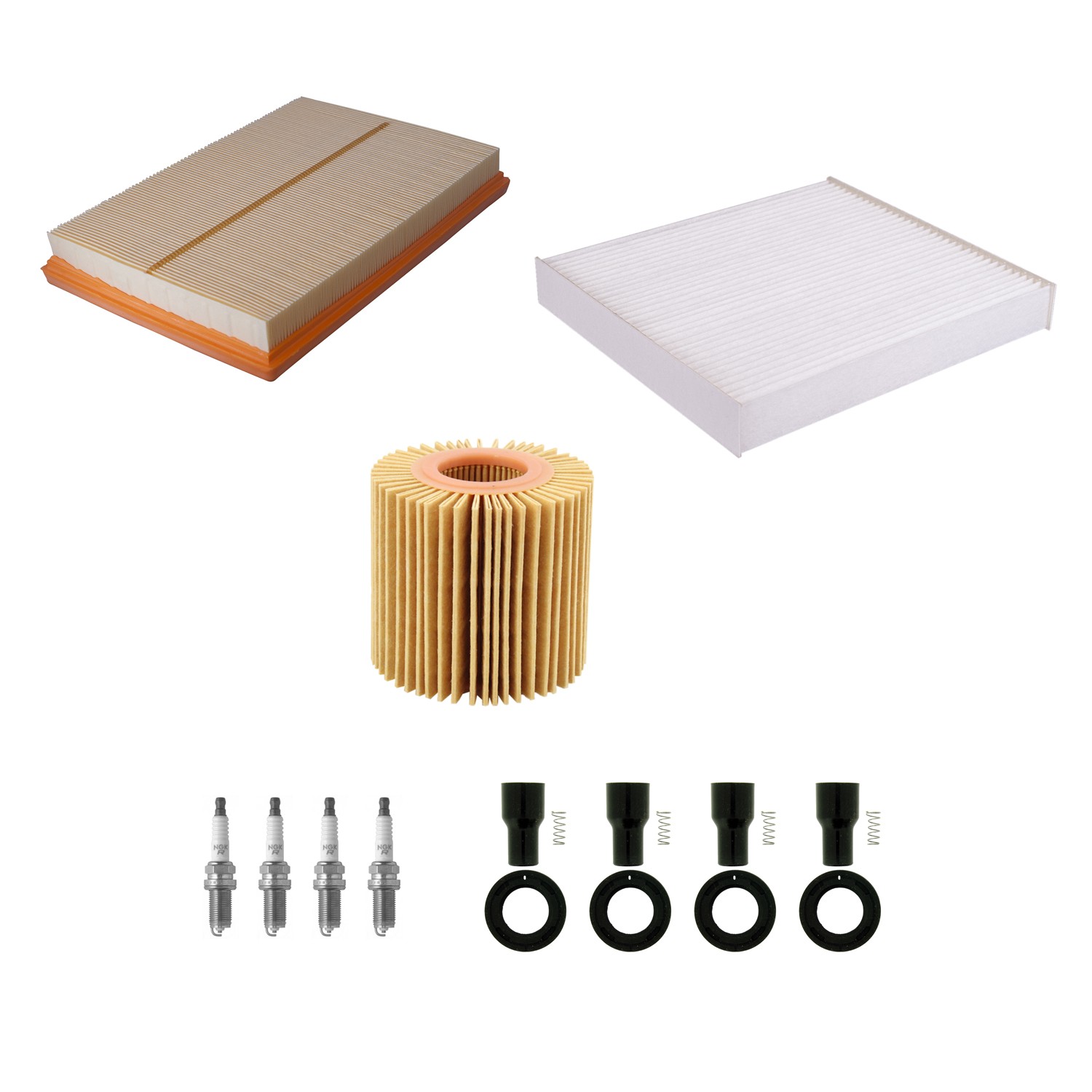 Denso Tune Up Kit NGK 4 Spark Plugs and Boots Kit for Toyota RAV4 2.5L L4 2AR-FE