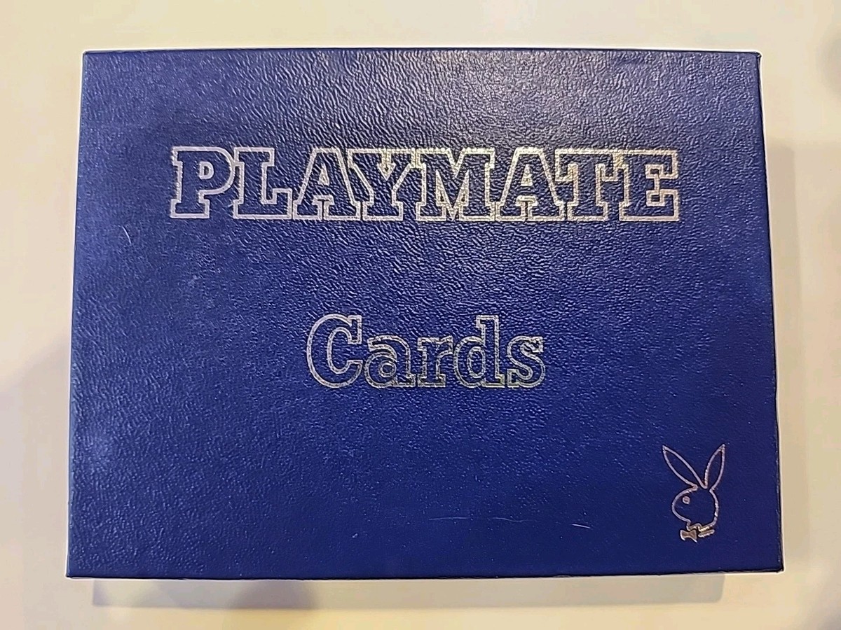 PLAYBOY Playmate 1986 Playing Cards w Blue Case Twin Deck One Open