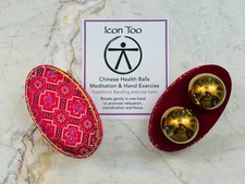 Icon Too Brass Baoding Chinese Health Balls Meditation Hand Exercise Set