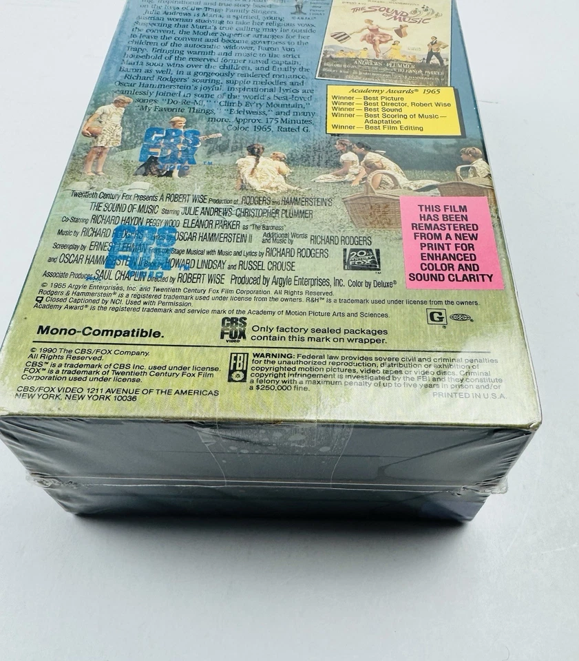 The Sound of Music (VHS 2-Tape Set, Silver Anniversary, 1990) - Sealed Watermark - Image 4 of 4