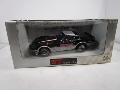 UT MODELS 1/18 BLACK/SILVER INDY 500 1978 CHEVY CORVETTE NEW IN BOX *READ*